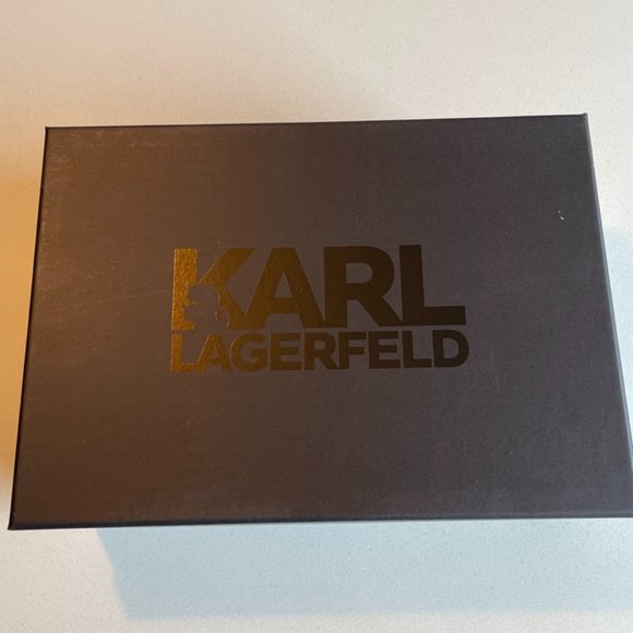 Karl Lagerfeld black leather sneakers w/ Karl icon appliqué, size EUR 37/US 6 - Picture 6 of 8